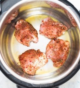 browning cajun spiced chicken thighs in instant pot