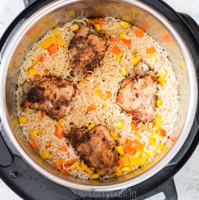 Spicy Cajun Instant Pot Chicken and Rice (Video) CurryTrail