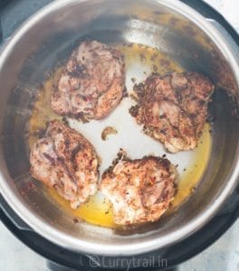 browning cajun spiced chicken thighs in instant pot