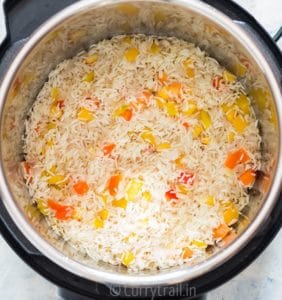 long grain rice with veggies cooked in instant pot