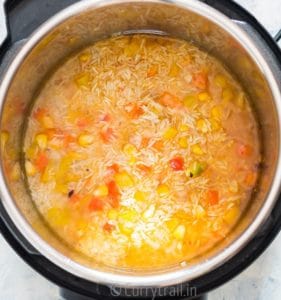 long grain rice with veggies cooked in instant pot