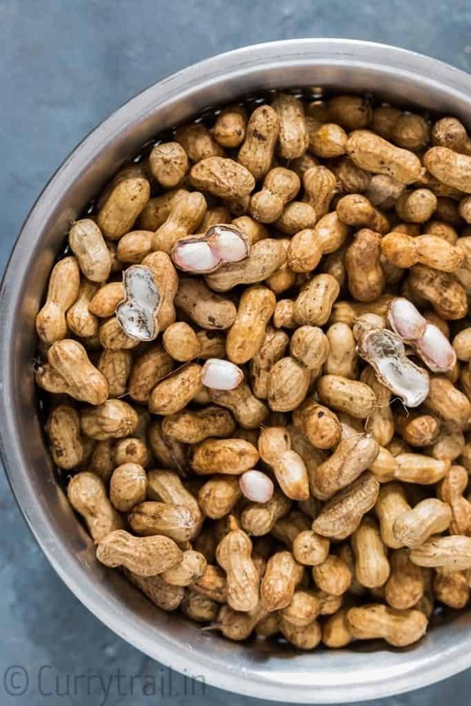 freshly pulled raw green peanuts ready to be boiled in instant pot