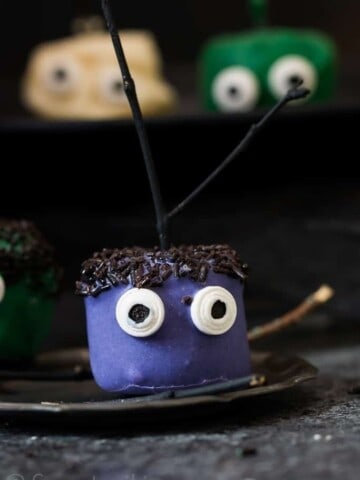 Halloween Marshmallow Pops - fun Halloween treat that is super easy to make. For you last minute Halloween treat