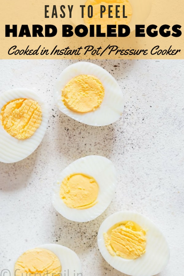 Instant pot hard boiled eggs with text overlay