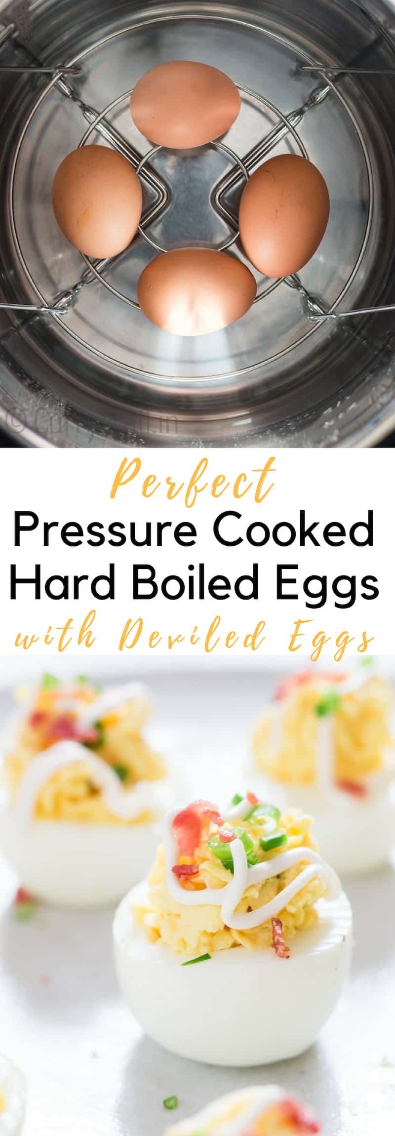 Instant pot hard boiled eggs with text overlay