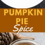 Homemade pumpkin pie spice with text overlay