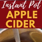 Instant pot spiced apple cider with text overlay