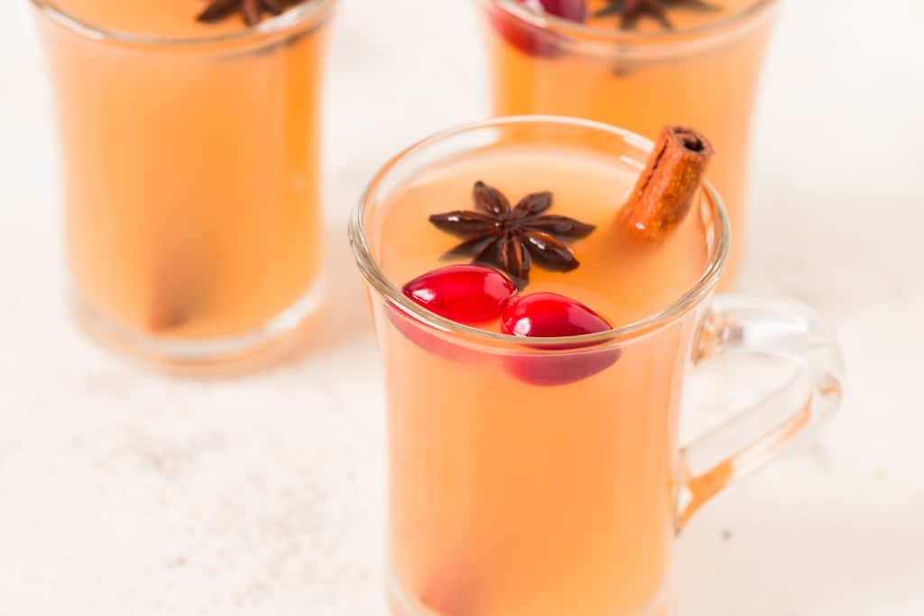 three cups of Instant pot spiced apple cider