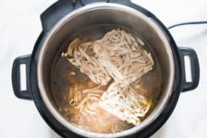 noodles added for instant pot chicken noodle soup