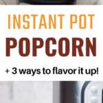 instant pot popcorn with text overlay