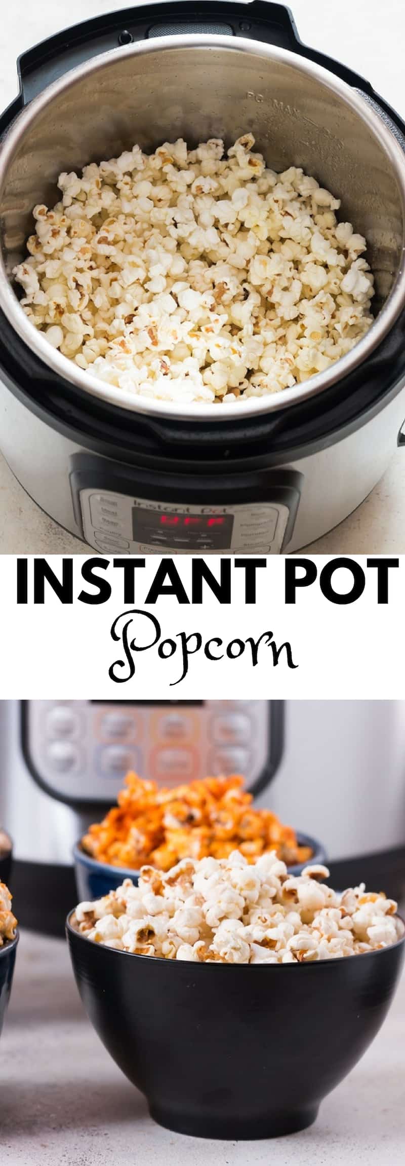 instant pot popcorn with text overlay