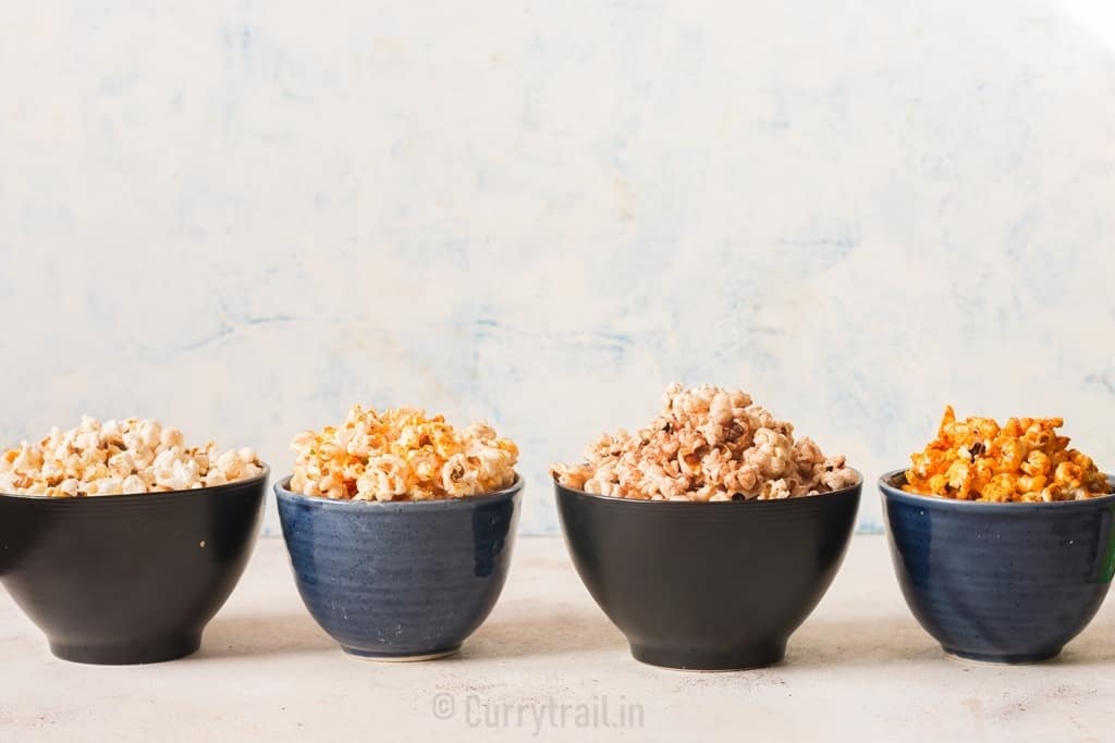 instant pot popcorn with 4 ways to flavor