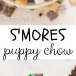 puppy chow in white bowl with text overlay