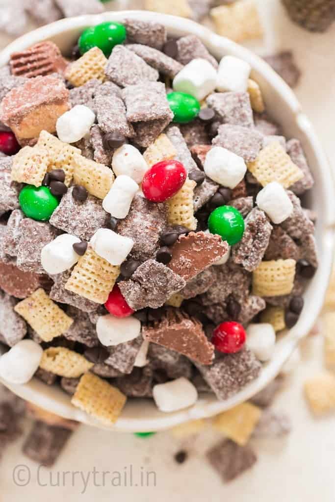 puppy chow in white bowl