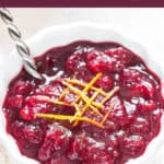sugar free instant pot cranberry sauce with text overlay