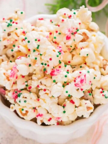 Christmas popcorn in bowl