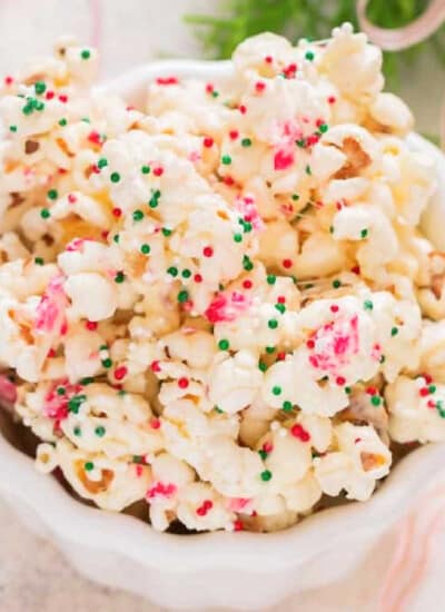 Christmas popcorn in bowl