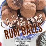 rum balls in bowl with text