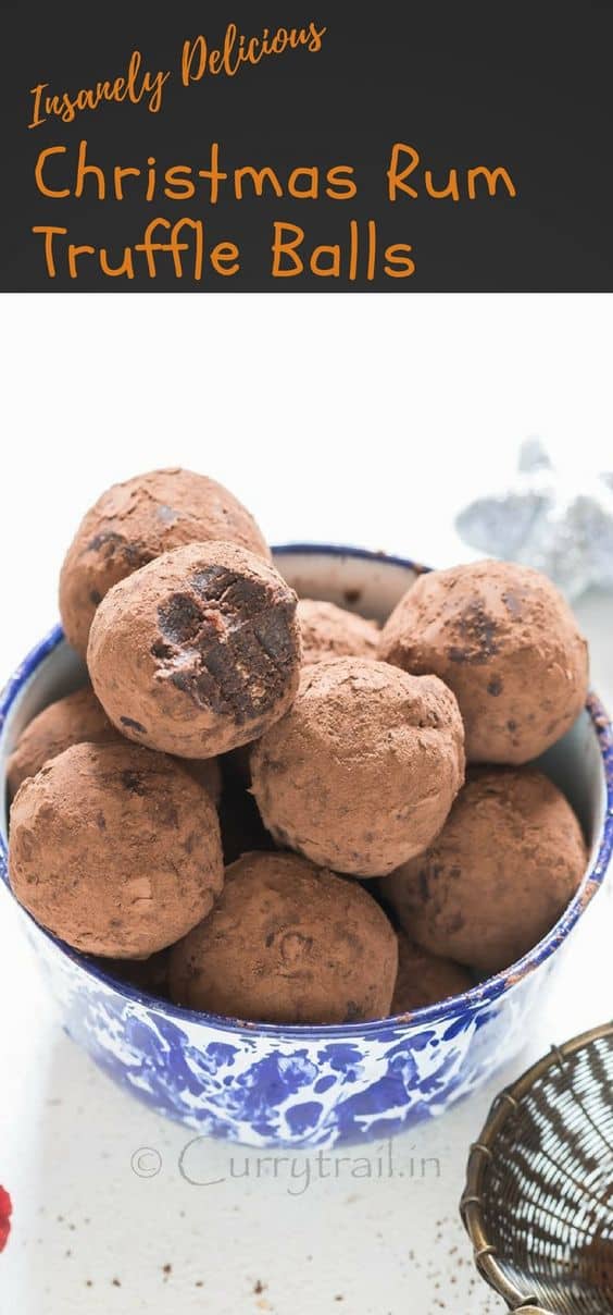 Christmas Rum Balls Recipe | Easy Truffles Recipe - CurryTrail