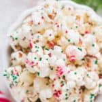 Santa munch Christmas popcorn snack mix is super crunch and addictive Christmas snack mix