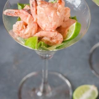 prawn cocktail served in glass ware