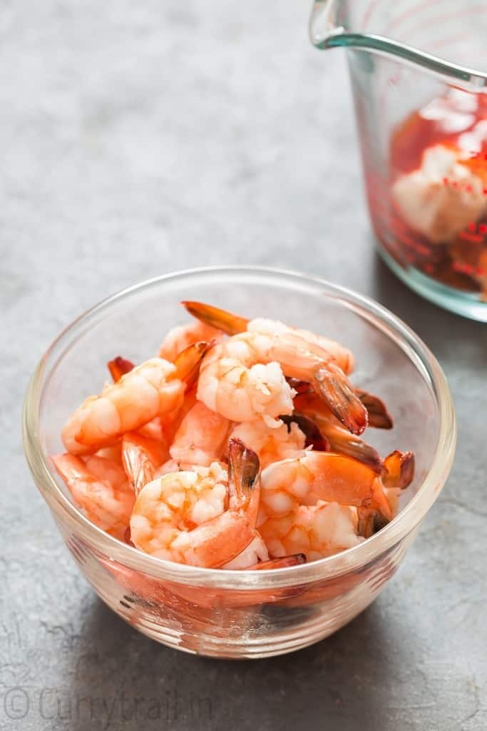 prawn cocktail in glass bowl