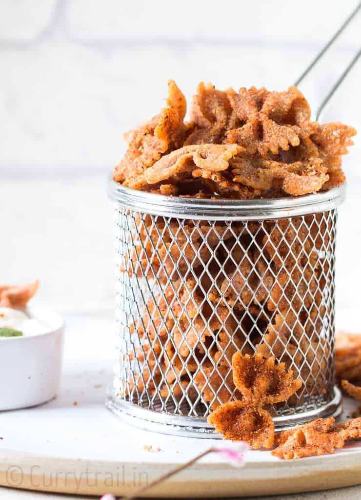 fried pasta chips in basket