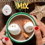 homemade hot chocolate mix to make hot cocoa for gifting with text