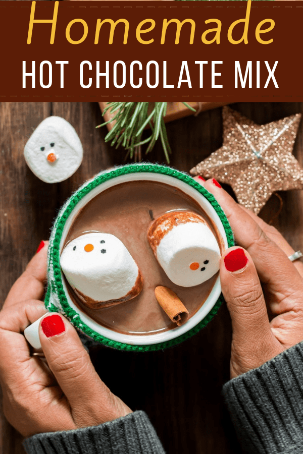 homemade hot chocolate mix perfect for gifting with text overlay