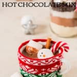 homemade hot chocolate mix perfect for gifting with text overlay