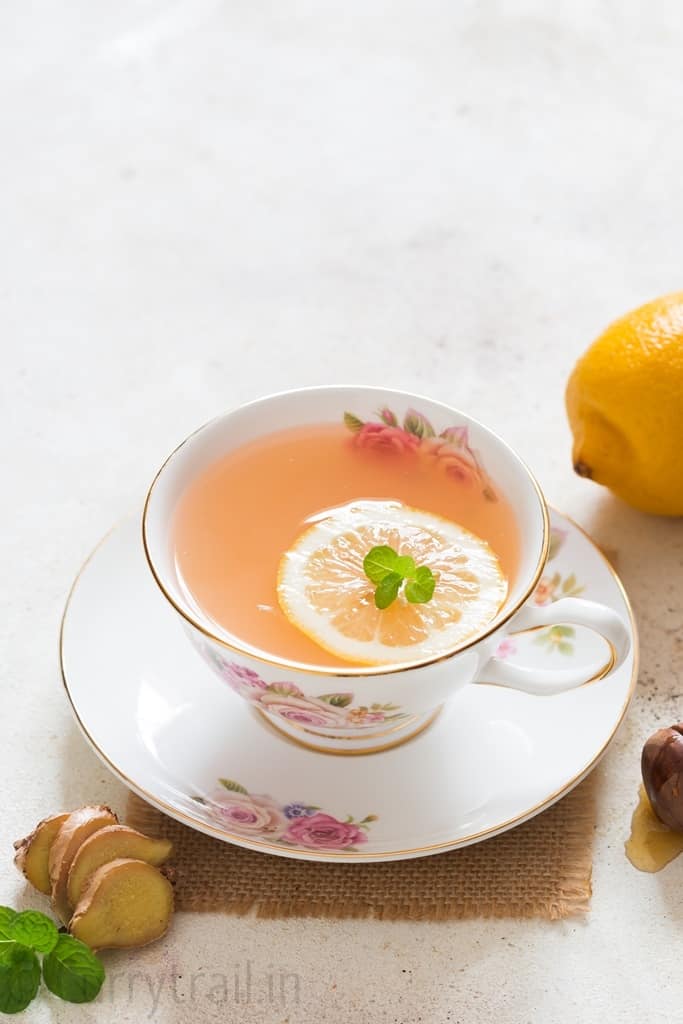 honey lemon ginger tea served cups is soothing and refreshing drink that helps you fight cold and flu. It helps detox and calm you down during stress