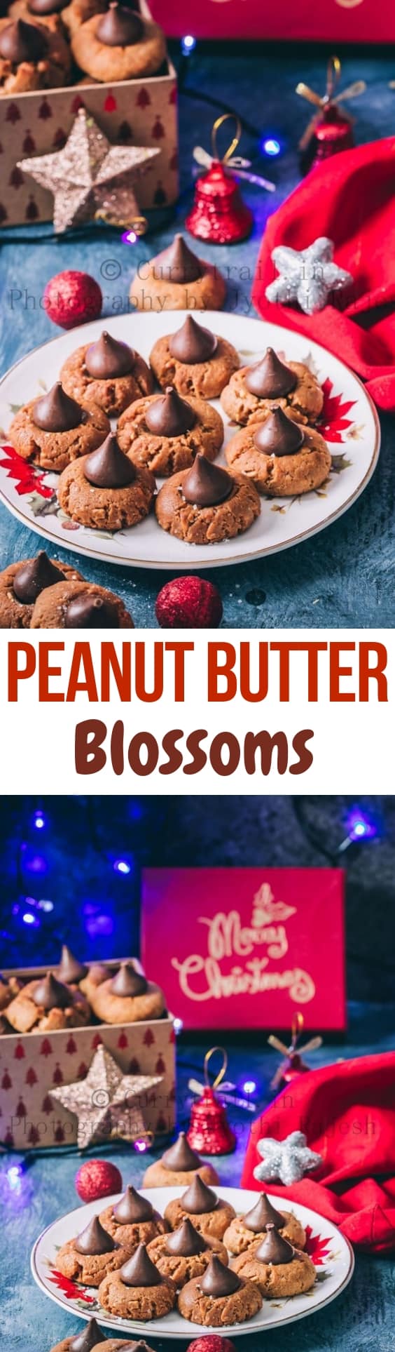peanut butter kiss cookies are soft chewy cookies that's great for cookie exchange during the holidays. Soft cookies made of peanut butter and topped with chocolate kiss candy at the center is a classic holiday cookie