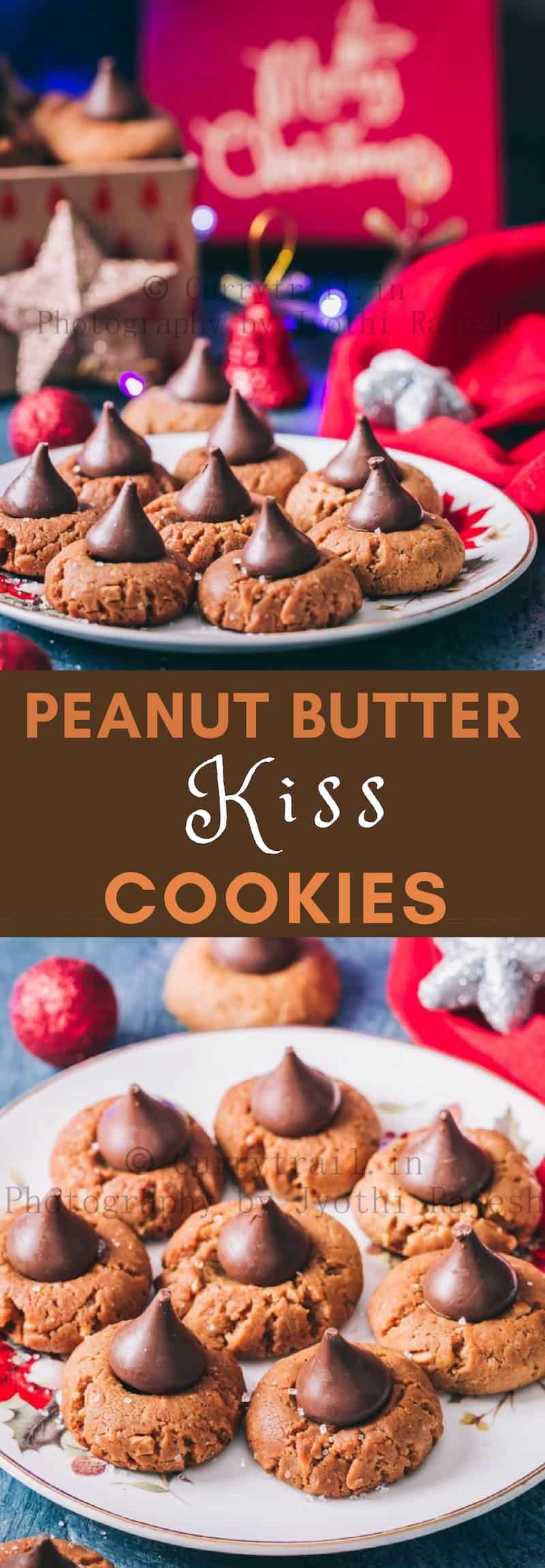 peanut butter kiss cookies are soft chewy cookies that's great for cookie exchange during the holidays. Soft cookies made of peanut butter and topped with chocolate kiss candy at the center is a classic holiday cookie