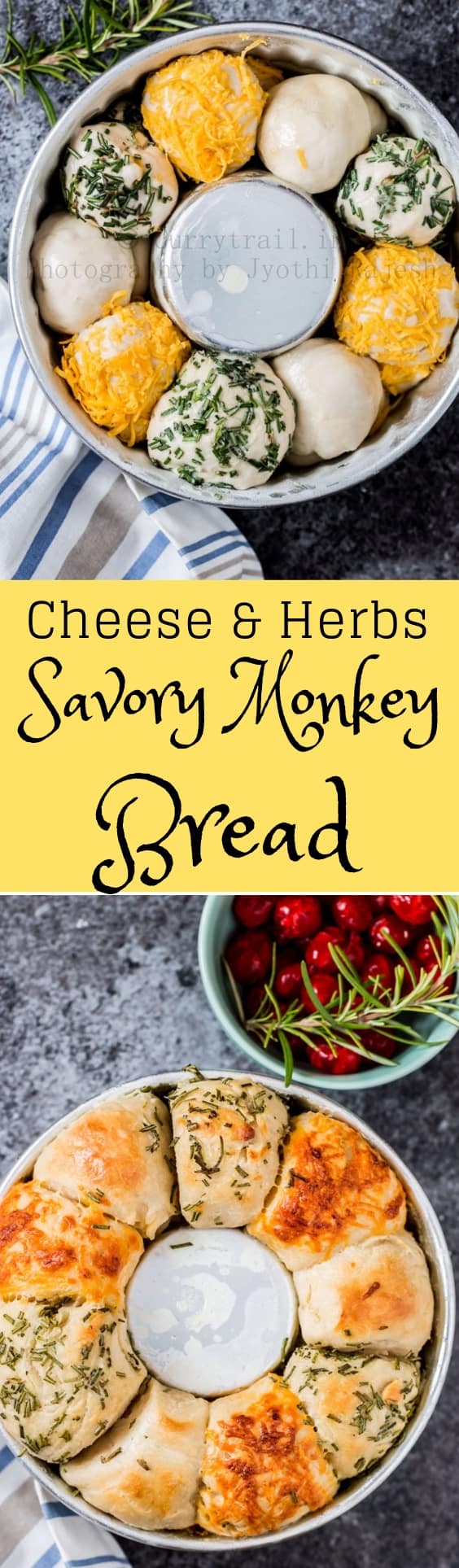 Cheesy Garlic and Herb savory monkey bread pin