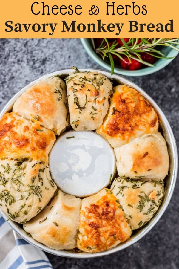 Cheesy Garlic and Herb savory monkey bread pin