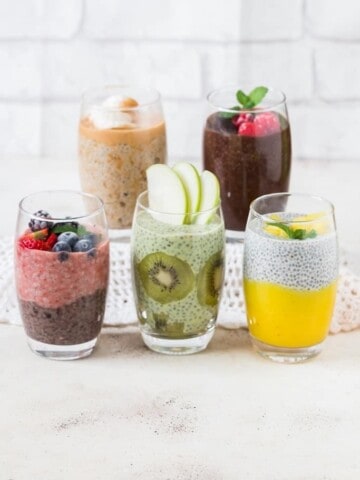 basic chia seed pudding served 5 ways