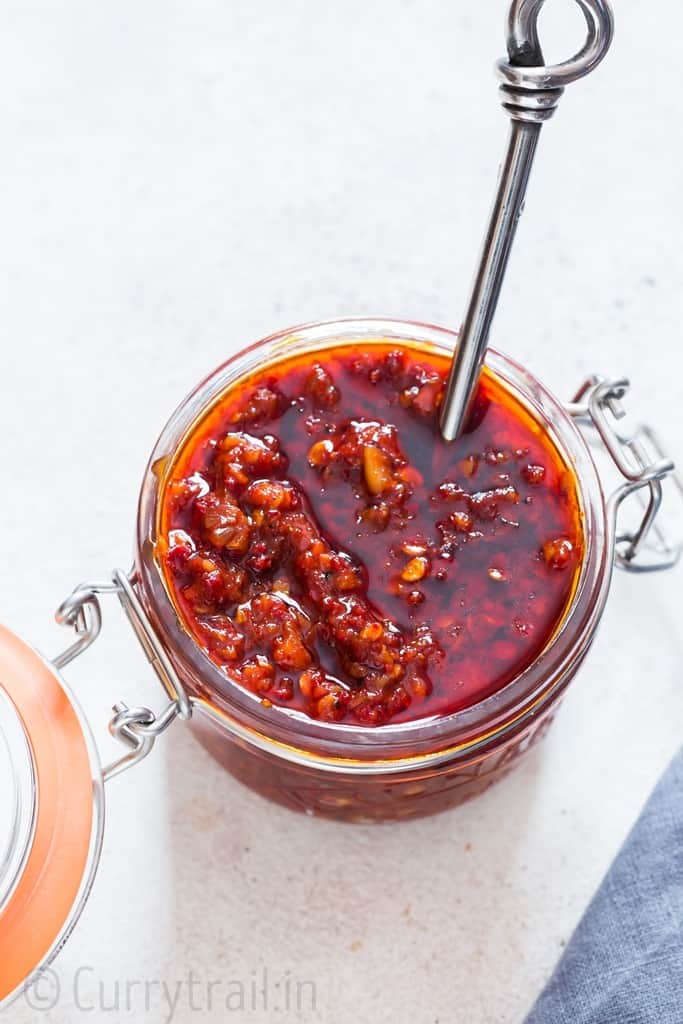 Homemade Spicy Schezwan Sauce is delicious Indo-Chinese Chili garlic sauce that can be used in stir fried rice or noodles