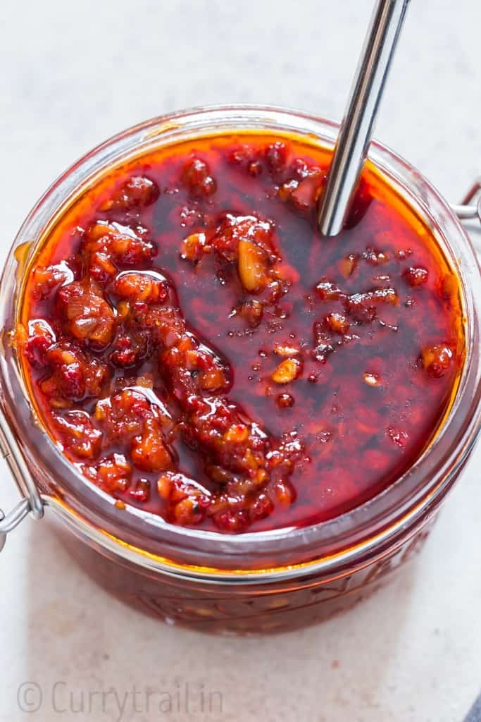 Homemade Spicy Schezwan Sauce is delicious Indo-Chinese Chili garlic sauce that can be used in stir fried rice or noodles