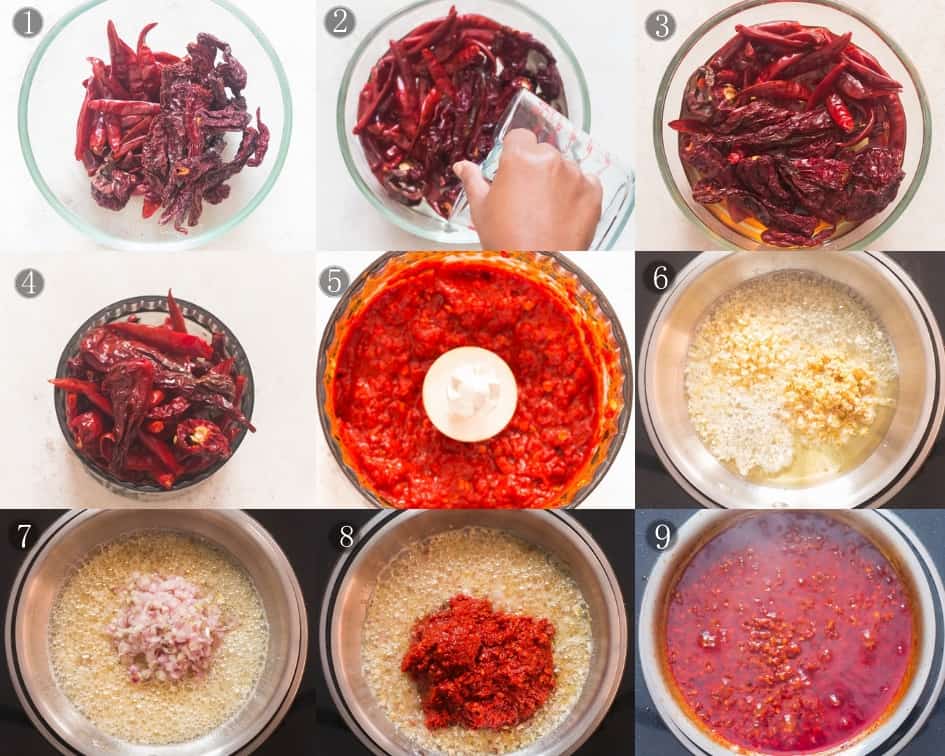 Homemade Spicy Schezwan Sauce is delicious Indo-Chinese Chili garlic sauce and can be used in stirfried rice or noodles