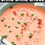 bang bang sauce in ceramic bowl with text