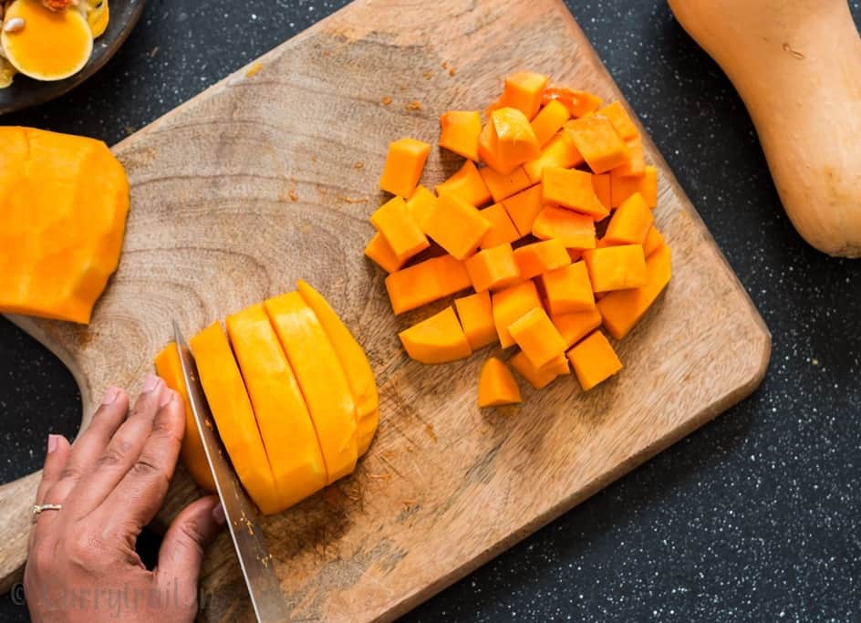 a complete guide on how to peel and cut butternut squash