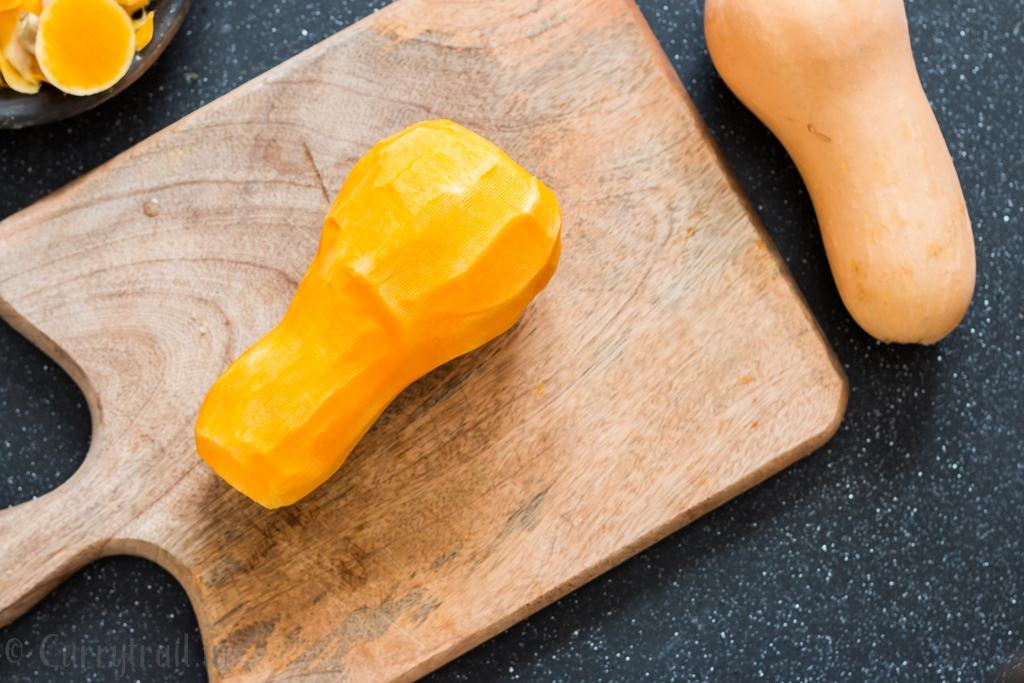 a complete guide on how to peel and cut butternut squash