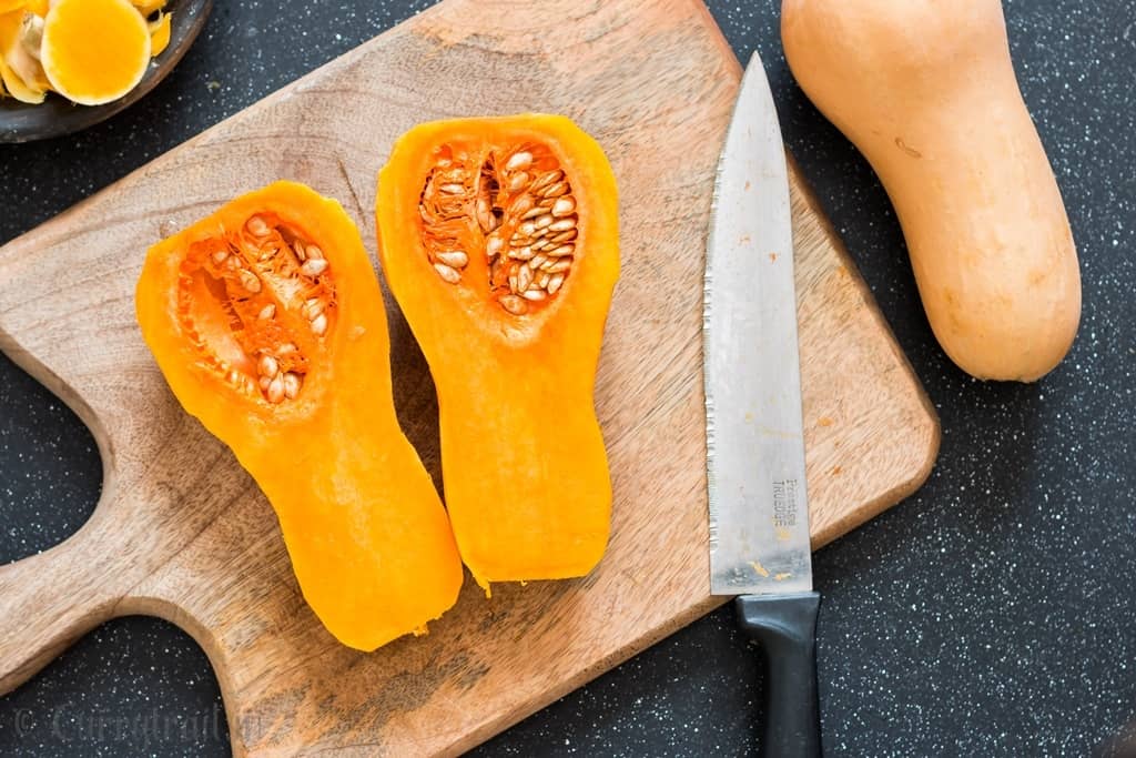 a complete guide on how to peel and cut butternut squash