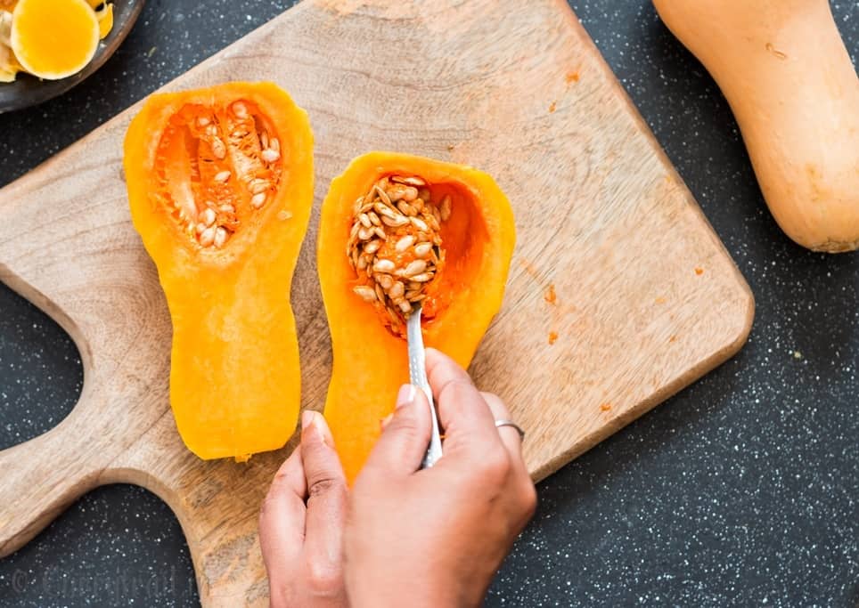 a complete guide on how to peel and cut butternut squash