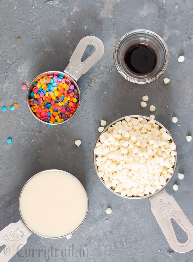 ingredients for white chocolate fudge recipe