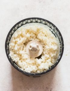 riced cauliflower to make cheesy cauliflower breadsticks