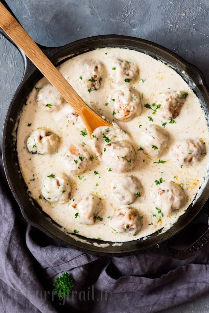 Chicken Meatballs Recipe In Creamy Sauce CurryTrail