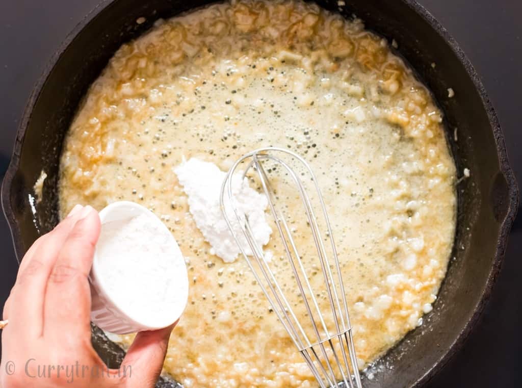 making cream sauce for chicken meatballs recipe