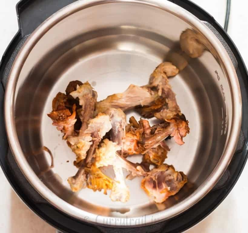 chicken bones added to make instant pot bone broth