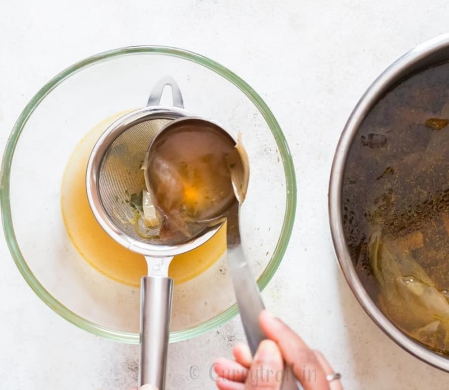 filtering instant pot bone broth